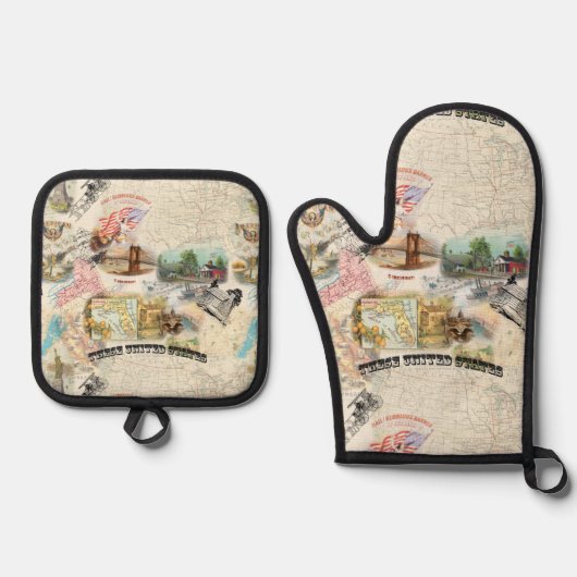  Amerikaans Ovenwant & Pannenlap Set (Voorkant)