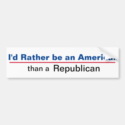 Amerikaans over republikeinse bumpersticker (Voorkant)
