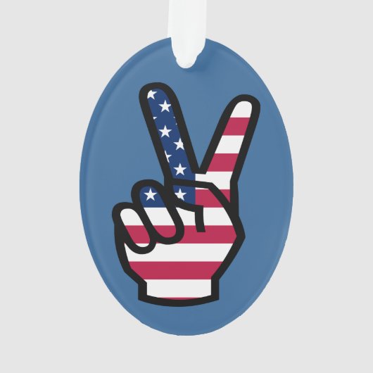 Amerikaans overwinningsteken ornament (achterkant)