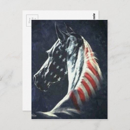 Amerikaans paard briefkaart (Voorkant / Achterkant)