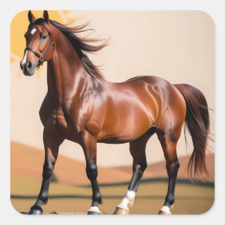 Amerikaans paard vierkante sticker