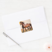 Amerikaans paard vierkante sticker (Envelop)
