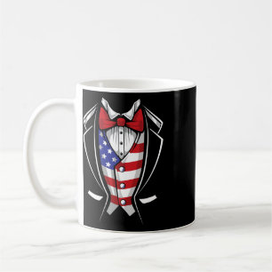 Amerikaans pak Tuxedo Patriottisch 4 juli Vlag Ame Koffiemok