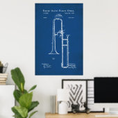 Amerikaans patent - Trombone Poster (Thuiskantoor)