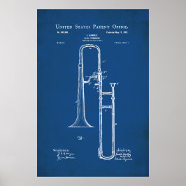 Amerikaans patent - Trombone Poster