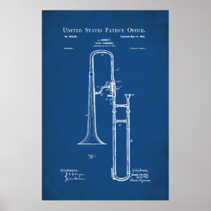 Amerikaans patent - Trombone Poster