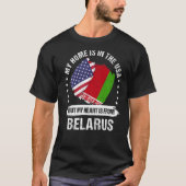 Amerikaans Patriot Belarus vlag Amerikaans Wit-Rus T-shirt (Voorkant)