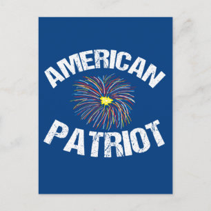 Amerikaans Patriot Blauw Vuurwerk Briefkaart