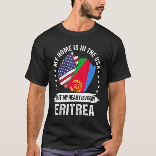 Amerikaans patriot Eritrea vlag Amerikaans Eritree T-shirt (Voorkant)