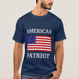Amerikaans Patriot Flag Mannen Navy Blue T-shirt
