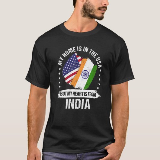 Amerikaans Patriot India Vlag Amerikaanse Indische T-shirt (Voorkant)