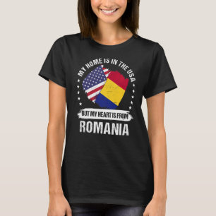 Amerikaans Patriot Roemenië Vlag Amerikaans Roemee T-shirt
