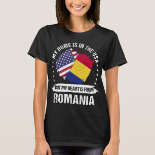 Amerikaans patriot Roemenië vlag Roemeense wortels T-shirt