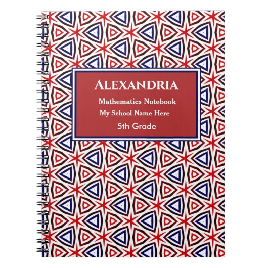 Amerikaans Patriotic Red White Blue personaliseren Notitieboek (Voorkant)