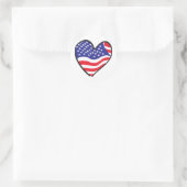 Amerikaans patriotticus Vlag Heart Ronde Sticker (Tas)