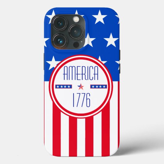 Amerikaans patriottisch 1776 Case-Mate iPhone case (Achterkant)