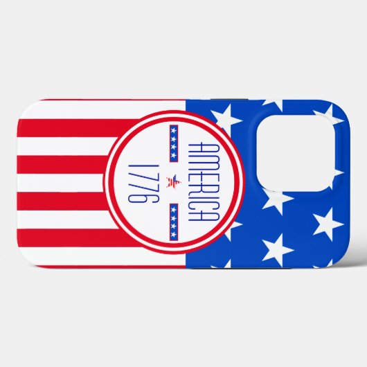 Amerikaans patriottisch 1776 Case-Mate iPhone case (Achterkant (horizontaal))