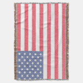 Amerikaans Patriottisch Amerikaans Vlag Burlap Ef Deken (Voorkant Verticaal)