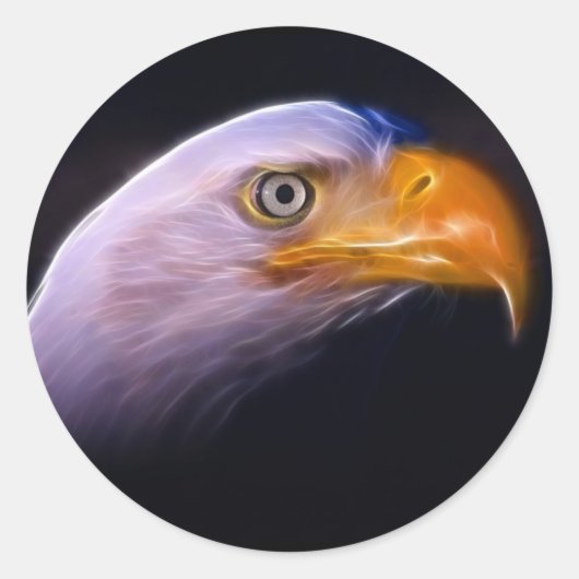 Amerikaans patriottisch Bald Eagle, nationaal symb Ronde Sticker (Voorkant)