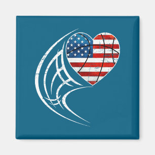 Amerikaans Patriottisch Basketbal 4 juli VS Vlag Magneet