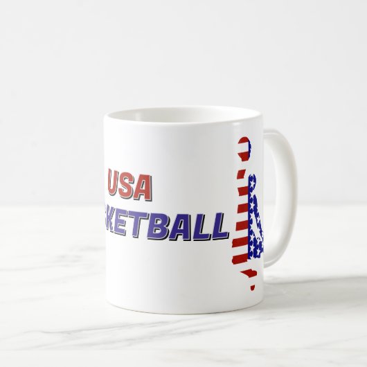 Amerikaans Patriottisch Basketbal Koffiemok (Voorkant rechts)