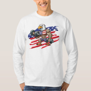 Amerikaans/patriottisch gewichtheffen steenarend t-shirt