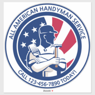 Amerikaans Patriottisch Handyman Truck Van aanpass Sticker