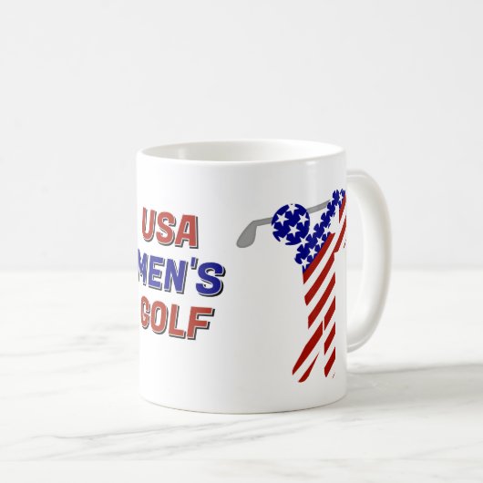 Amerikaans Patriottisch Heren Golf Koffiemok (Voorkant rechts)