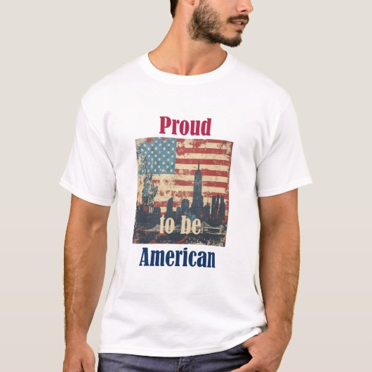 Amerikaans  patriottisch ontwerp t-shirt (Voorkant)