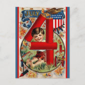 Amerikaans patriottisch patriotticum op 4 juli Feestdagenkaart (Voorkant)