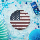 Amerikaans Patriottisch Rood Blauw Papieren Bordje (Feest)