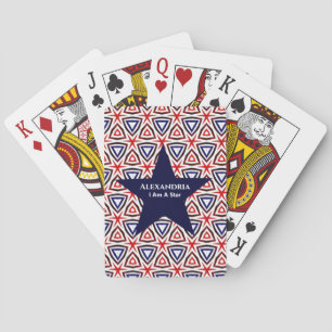 Amerikaans patriottisch rood wit blauw sterpatroon pokerkaarten