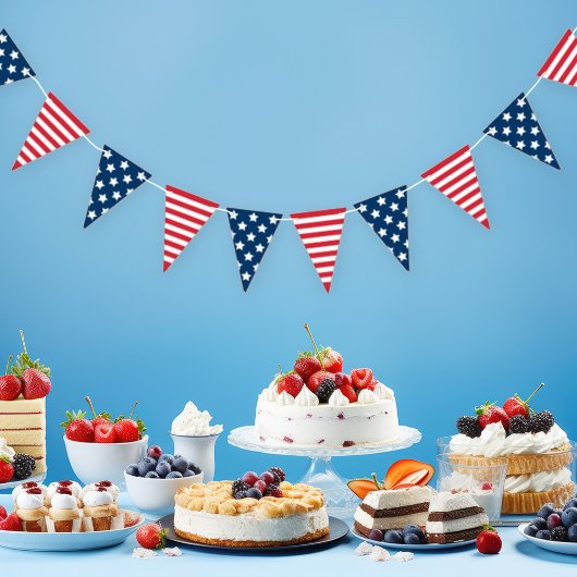 Amerikaans Patriottisch Rood Wit en Blauw Vlaggetjes