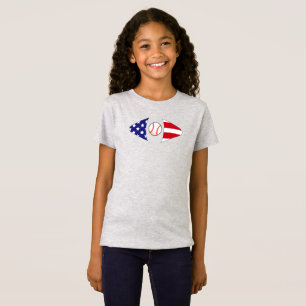 Amerikaans/patriottisch softbal T-shirt