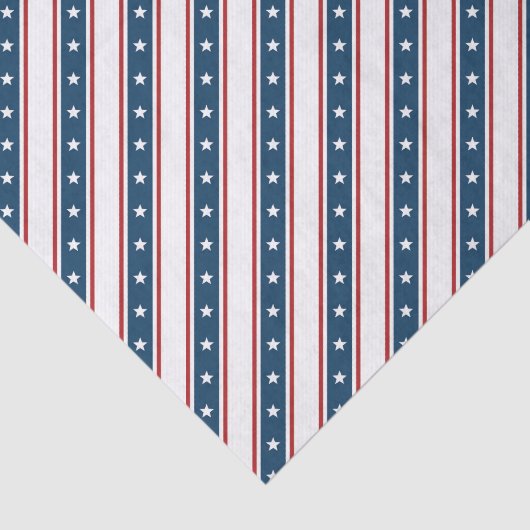 Amerikaans patriottisch staar- en Stripespatroon Tissuepapier (Detail)