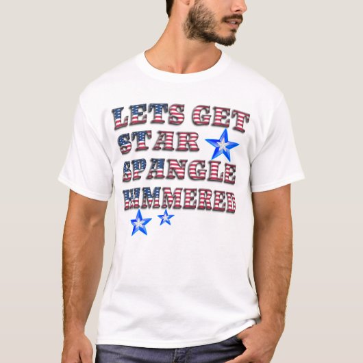 Amerikaans Patriottisch Star Spangle Hammered Shir T-shirt (Voorkant)