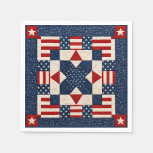 Amerikaans patriottisch ster met sterren quilt servet