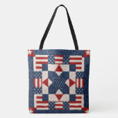 Amerikaans patriottisch sterbespannen quilt tote bag (Voorkant)