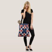 Amerikaans patriottisch sterbespannen quilt tote bag (Op model)