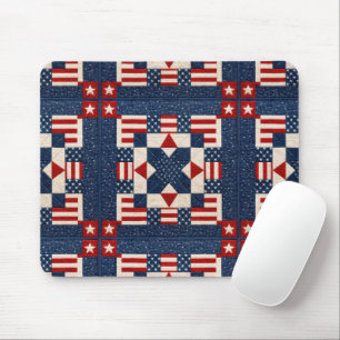 Amerikaans patriottisch sterbespikkelde quilt muismat