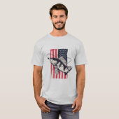 Amerikaans Patriottisch Viste Vierde juli T-Shirt (Voorkant volledig)