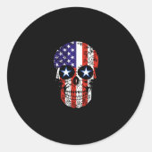 Amerikaans patriottisch vlaggetje ronde sticker (Voorkant)