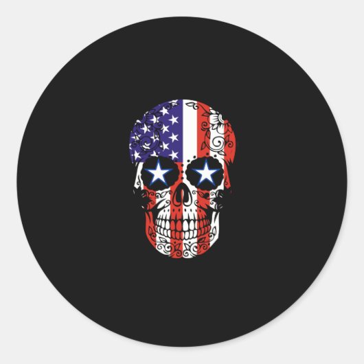 Amerikaans patriottisch vlaggetje ronde sticker (Voorkant)
