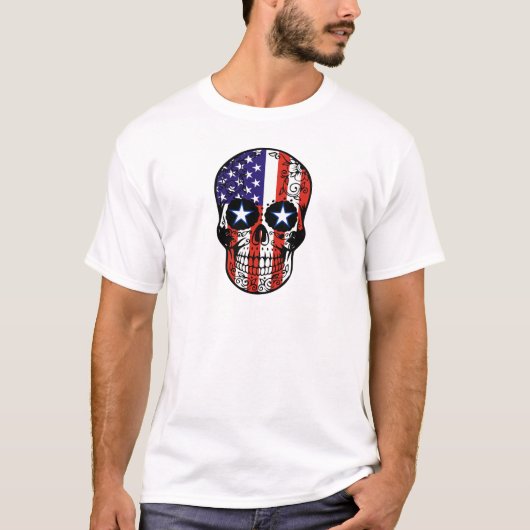 Amerikaans patriottisch vlaggetje t-shirt (Voorkant)