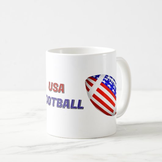 Amerikaans Patriottisch Voetbal Koffiemok (Voorkant rechts)
