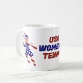 Amerikaans Patriottisch Vrouwentennis Koffiemok (Voorkant links)