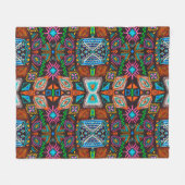 Amerikaans patroon. Ikat naadloos afdrukken. Indis Fleece Deken (Voorkant (Horizontaal))