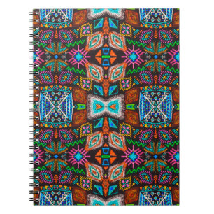 Amerikaans patroon. Ikat naadloos afdrukken. Indis Notitieboek