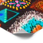 Amerikaans patroon. Ikat naadloos afdrukken. Indis Poster (Hoek)