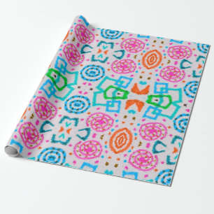 Amerikaans patroon. Ikat naadloos afdrukken. Mode Cadeaupapier